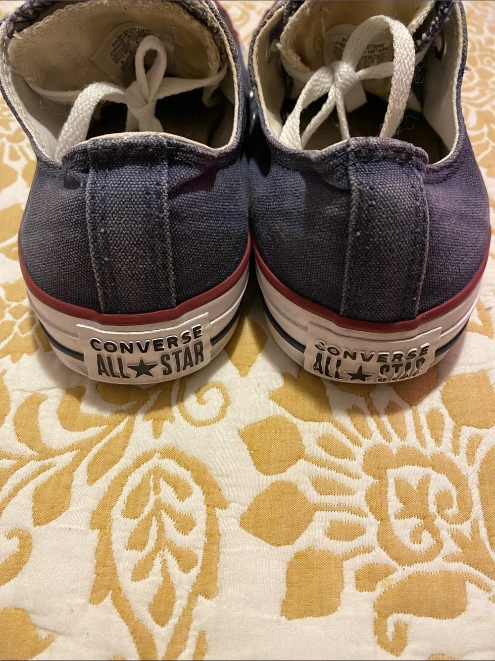 Converse Navy Canvas Low-Top Sneakers with White Details and Red Trim Size 6 Men